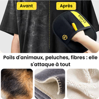 Gant anti-poils sur vêtements - PAWLY retire poils, peluches et fibres sur tous tissus
